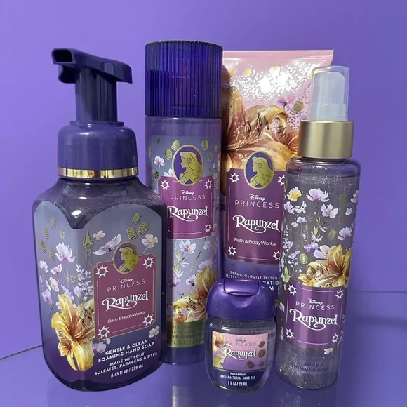 Bath & Body Works Disney Princess Rapunzel Set With Candle Holder NEW - Picture 5 of 5